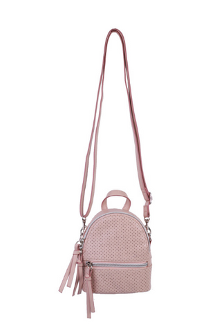 Maya Mini Backpack in Crochet Cognac