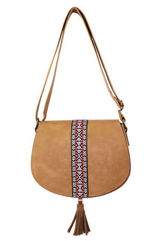 Saddle Bag with Braiding and Tassels