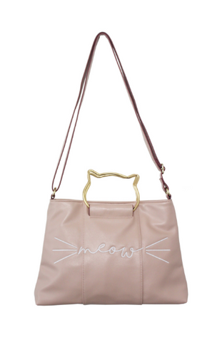 Lea Wood Handle Satchel in Blush