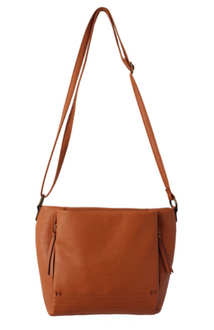 Embroidered Maven Crossbody in Cognac