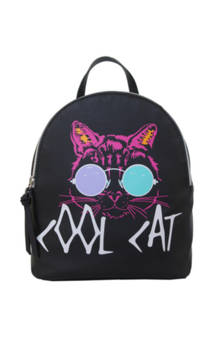Kitty Pocket Backpack in Black