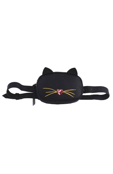 Olivia Belt Bag in Black Cat