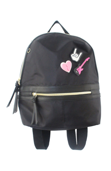 Pin Me Down Nylon Backpack in Black