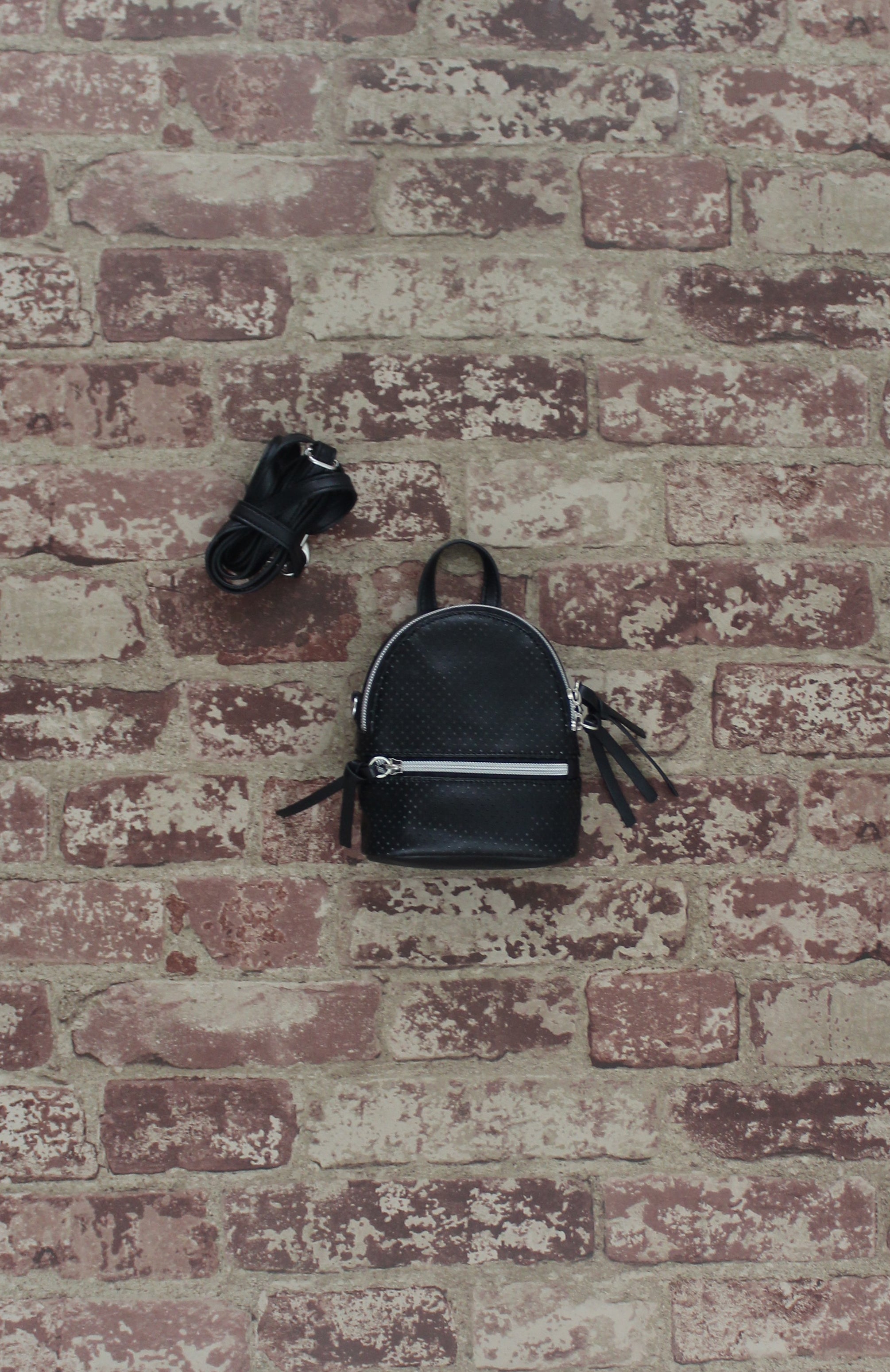Florence Mini Backpack Crossbody in Black