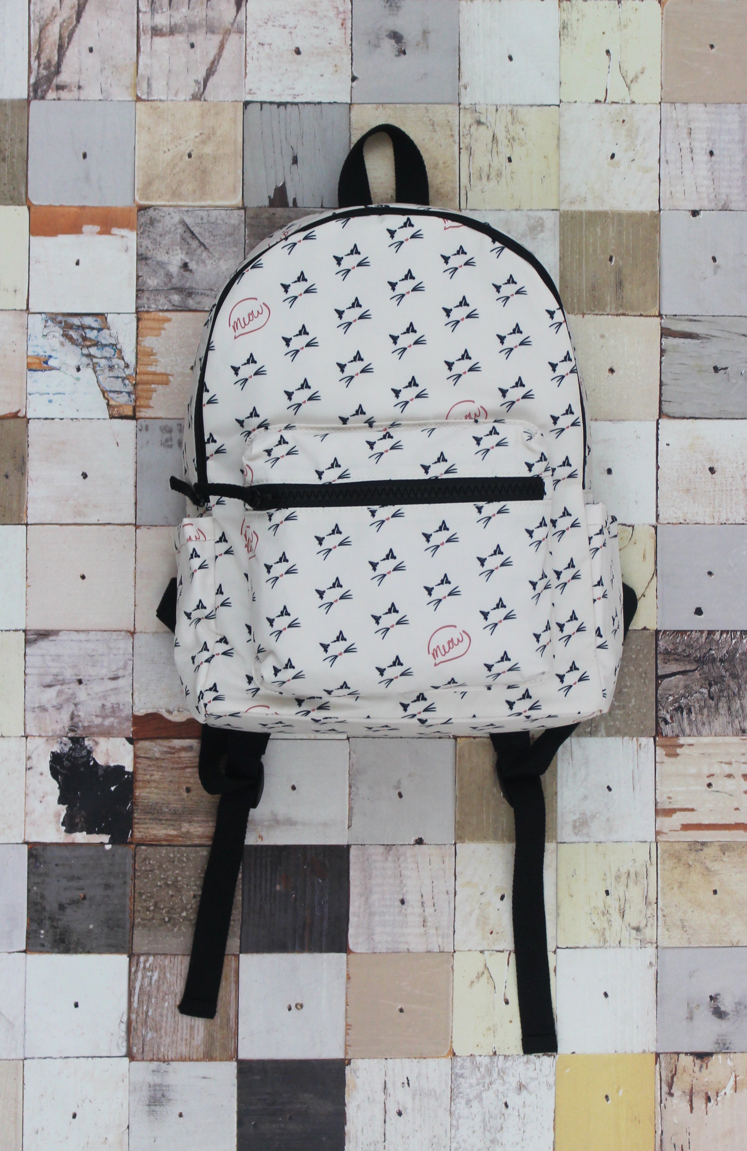 Campus Backpack in White Meow