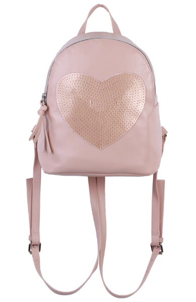 Sparkle Heart Backpack in Blush