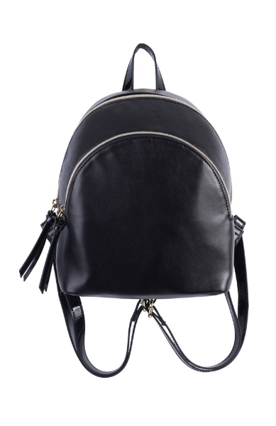 Charlotte Double Zip Backpack in Black