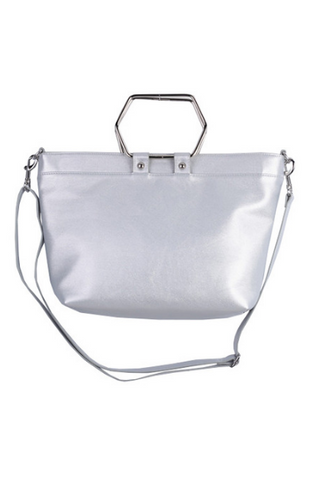 Jane Mini Dome Backpack in Silver Flamin' Hot