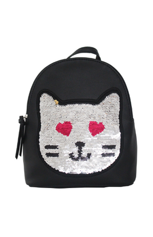 Check Meowt Backpack in Black & Rose Gold