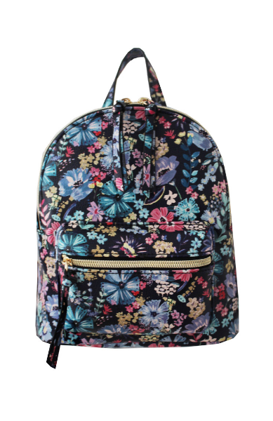 Summer Blooms Backpack in Black & Blue