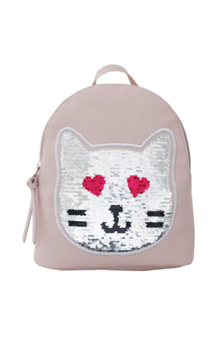 Check Meowt Backpack in Silver & Rose Gold