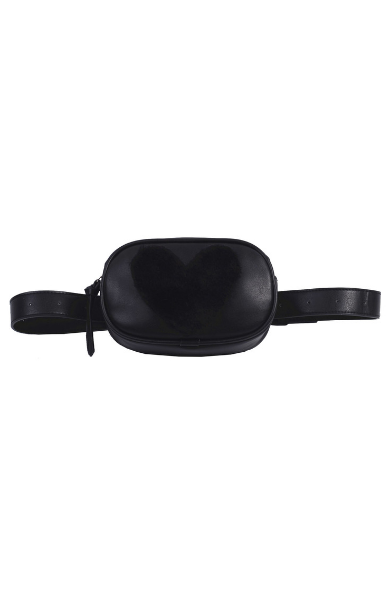 Heart Throb Belt Bag in Black