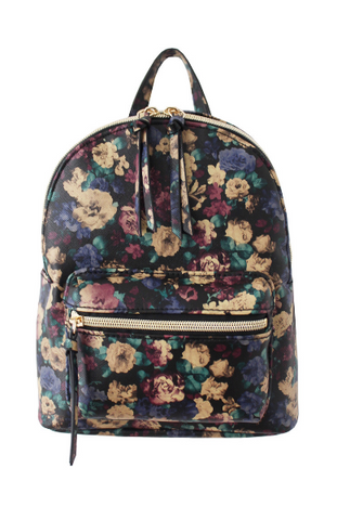 Summer Blooms Backpack in Black & Poppy
