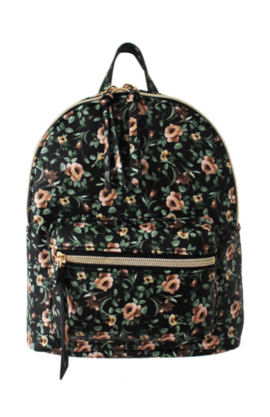Summer Blooms Backpack in Black & Green