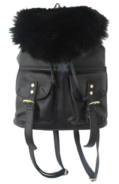 Fur Backpack in Black