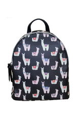 Llamas on Repeat Backpack in Black