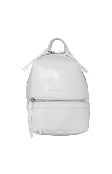 No Apologies Convertible Mini Backpack in Patent White