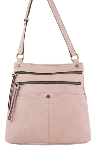 Embroidered Maven Crossbody in Grey