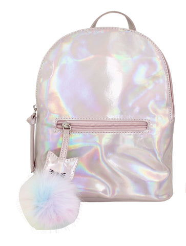 Reversible Sequin Patch Cat Backpack in Black