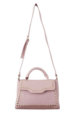 Pearled Ring Satchel in Blush