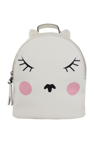 Check Meowt Backpack in Silver & Rose Gold