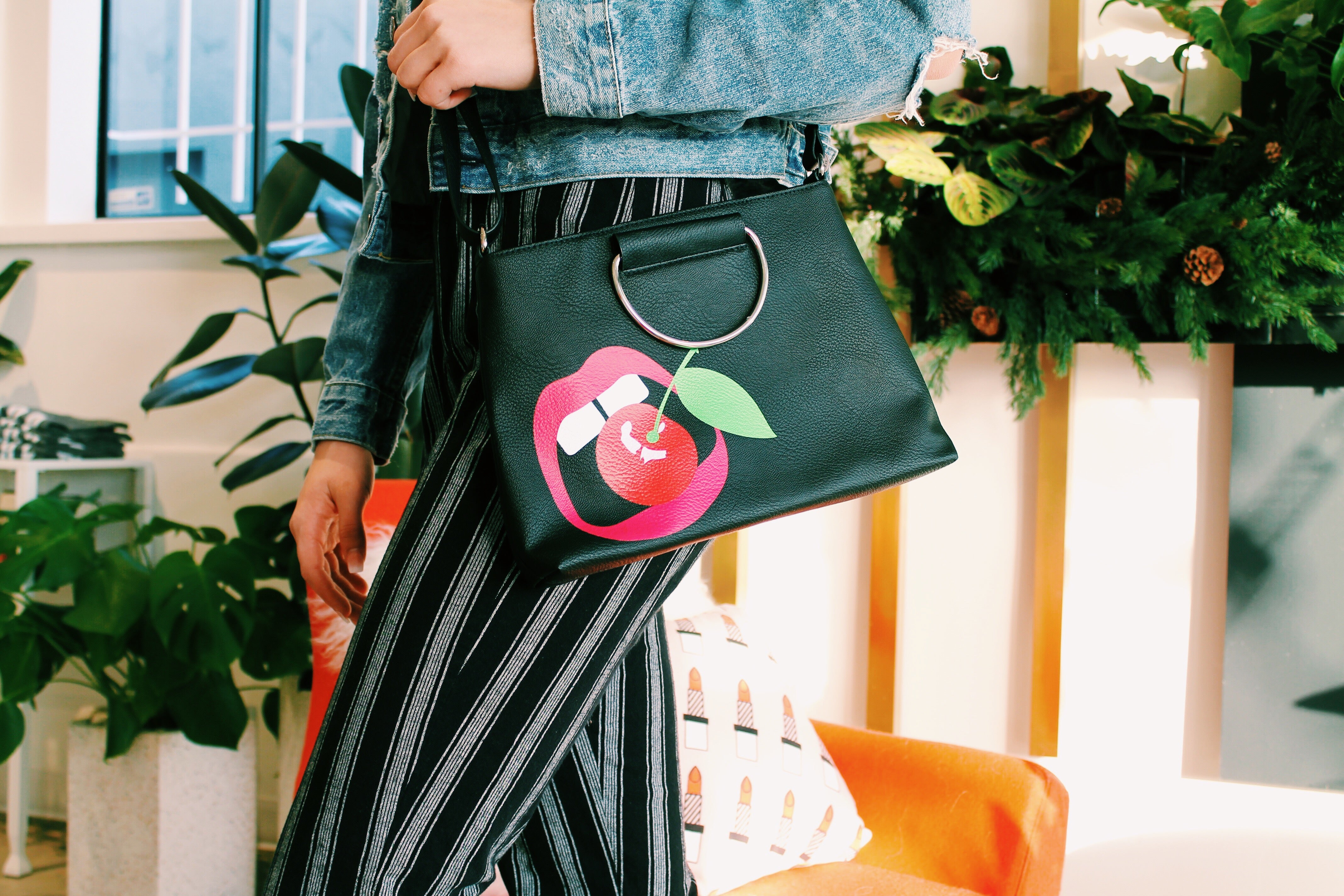 For the Record Ring Satchel in Cherry Bomb