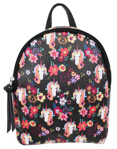 Unicorn Flower Crown Pocket Backpack in Blush