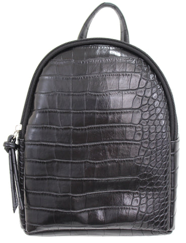 Mikey Backpack in Black Croc – T-Shirt & Jeans