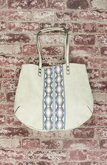 Puff Printed Tote in Ivory