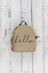 Let it Shine Backpack in Straw Hello