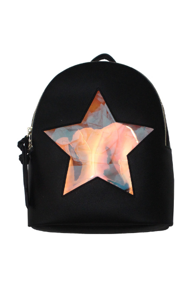 Holographic Star Backpack in Black