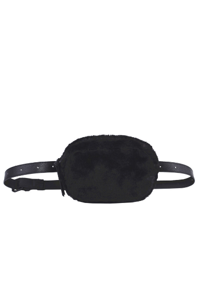 Olivia Belt Bag in Black Fur