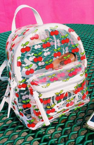3D Cherry Backpack in Black